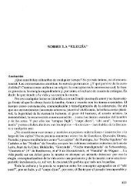 Sobre la "Elegía" / Antonio Gracia | Biblioteca Virtual Miguel de Cervantes