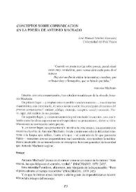 Conceptos sobre comunicación en la poesía de Antonio Machado / José Manuel Sánchez González | Biblioteca Virtual Miguel de Cervantes