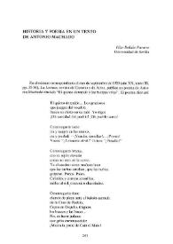 Historia y poesía en un texto de Antonio Machado / Pilar Bellido Navarro | Biblioteca Virtual Miguel de Cervantes