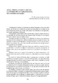 Agua, tierra, fuego y aire en "La tierra de Alvargonzález", de Antonio Machado / M.ª Do Carmo Cardoso da Costa | Biblioteca Virtual Miguel de Cervantes