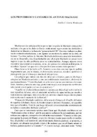 Los "Proverbios y cantares" de Antonio Machado / Emilio J. García Wiedmann | Biblioteca Virtual Miguel de Cervantes