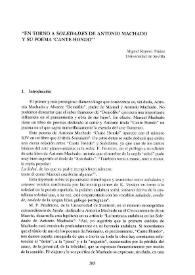 En torno a "Soledades" de Antonio Machado y su poema "Cante Hondo" / Miguel Ropero Núñez | Biblioteca Virtual Miguel de Cervantes