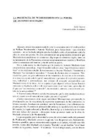 La presencia de Wordsworth en la poesía de Antonio Machado / Sally Harvey | Biblioteca Virtual Miguel de Cervantes