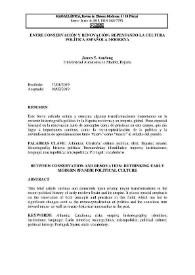 Entre conservación y renovación: repensando la cultura política española moderna / James S. Amelang | Biblioteca Virtual Miguel de Cervantes