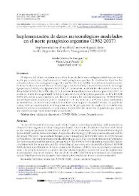 Implementación de datos meteorológicos modelados en el norte patagónico argentino (1982-2017) / Grethel García Bu Bucogen, María Cintia Piccolo, Vanesa Bohn | Biblioteca Virtual Miguel de Cervantes
