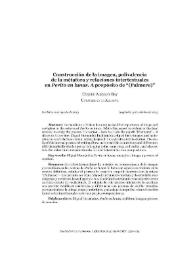 Construcción de la imagen, polivalencia de la metáfora y relaciones intertextuales en "Perito en lunas". A propósito de “(Palmero)” / Carmen Alemany Bay | Biblioteca Virtual Miguel de Cervantes