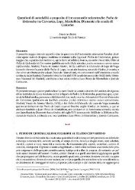 Questioni di autorialità a proposito di tre commedie seicentesche: "Pedro de Urdemalas" tra Cervantes, Lope, Montabán, Diamante e la scuola di Calderón / Arianna Fiore | Biblioteca Virtual Miguel de Cervantes