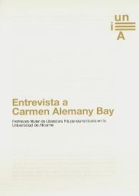 Entrevista a Carmen Alemany Bay | Biblioteca Virtual Miguel de Cervantes