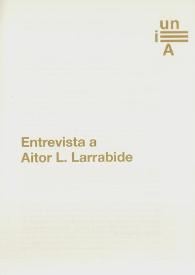Entrevista a Aitor L. Larrabide | Biblioteca Virtual Miguel de Cervantes