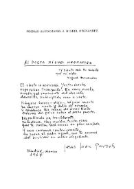 Al poeta Miguel Hernández / Jesús Juan Garcés | Biblioteca Virtual Miguel de Cervantes