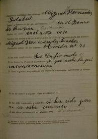 Inscripción de Miguel Hernández en el colegio Santo Domingo (Orihuela), 1923 | Biblioteca Virtual Miguel de Cervantes