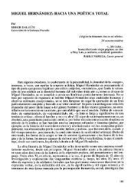 Miguel Hernández. Hacia una poética total

 / Serge Salaün   | Biblioteca Virtual Miguel de Cervantes