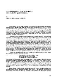 La naturaleza y su dimensión en "El rayo que no cesa"  / por Miguel Angel García López | Biblioteca Virtual Miguel de Cervantes