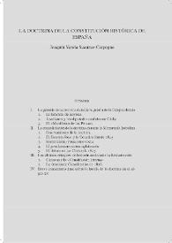 La doctrina de la Constitución histórica de España / Joaquín Varela Suanzes-Carpegna | Biblioteca Virtual Miguel de Cervantes
