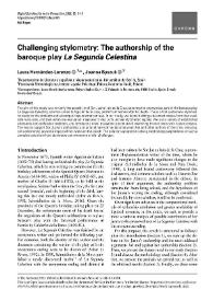 Challenging stylometry: The authorship of the baroque play "La Segunda Celestina" / Laura Hernández-Lorenzo, Joanna Byszuk | Biblioteca Virtual Miguel de Cervantes