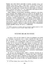 Retorno de un olvidado 
 / Bernd Dietz  | Biblioteca Virtual Miguel de Cervantes