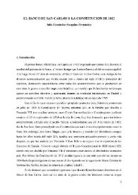 El Banco de San Carlos y la Constitución de 1812 / Julio Fernández-Sanguino Fernández | Biblioteca Virtual Miguel de Cervantes