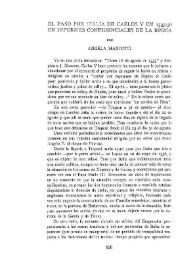 El paso por Italia de Carlos V en 1535-36, en informes confidenciales de la época / por Ángela Mariutti | Biblioteca Virtual Miguel de Cervantes