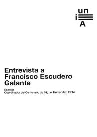 Entrevista a Francisco Escudero Galante | Biblioteca Virtual Miguel de Cervantes
