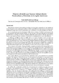 Mujeres coloniales que forjaron independencia: Nacionalismo y heroísmo en la región americana / Natividad Gutiérrez Chong     | Biblioteca Virtual Miguel de Cervantes