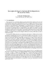 Las mujeres de Jauja en el proceso de la independencia. El caso de las Toledo / Carlos H. Hurtado Ames | Biblioteca Virtual Miguel de Cervantes