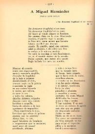 A Miguel Hernández / Pablo Luis Ávila | Biblioteca Virtual Miguel de Cervantes