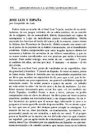 José Luis y España / por Leopoldo de Luis | Biblioteca Virtual Miguel de Cervantes