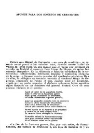 Apunte para dos sonetos de Cervantes / Leopoldo de Luis | Biblioteca Virtual Miguel de Cervantes