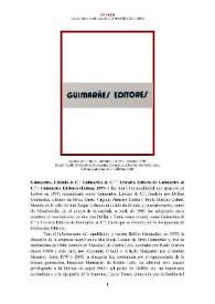 Guimarães Editores [editorial] (Lisboa, 1899- ) [Semblanza]  / Daniel Melo | Biblioteca Virtual Miguel de Cervantes