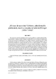 ¿El ocaso de una reina? Gobierno, administración patrimonial, muerte y exequias de Isabel de Portugal (1454-1496) / Francisco de Paula Cañas Gálvez | Biblioteca Virtual Miguel de Cervantes