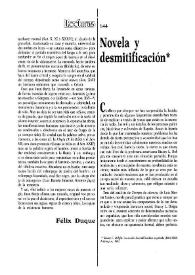 Novela y desmitificación  / José María de Quinto  | Biblioteca Virtual Miguel de Cervantes