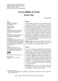 El acto fallido de Scalia  / Owen M. Fiss ; traducción Juan Francisco Patzán Sánchez | Biblioteca Virtual Miguel de Cervantes