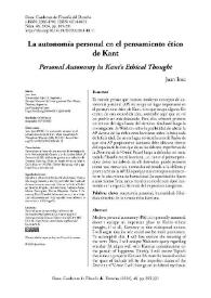 La autonomía personal en el pensamiento ético de Kant  / Juan Iosa | Biblioteca Virtual Miguel de Cervantes