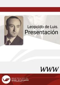 Leopoldo de Luis. Presentación / Jorge Urrutia | Biblioteca Virtual Miguel de Cervantes