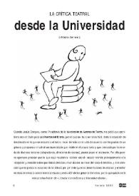 La crítica teatral desde la Universidad / Virtudes Serrano | Biblioteca Virtual Miguel de Cervantes
