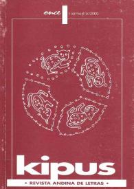Kipus: Revista Andina de Letras y Estudios Culturales. Núm. 11, 2000 | Biblioteca Virtual Miguel de Cervantes