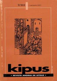 Kipus: Revista Andina de Letras y Estudios Culturales. Núm. 13, 2001 | Biblioteca Virtual Miguel de Cervantes