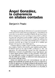 Ángel González, la coherencia en sílabas contadas  / Benjamín Prado | Biblioteca Virtual Miguel de Cervantes