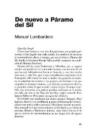 De nuevo a Páramo del Sil  / Manuel Lombardero | Biblioteca Virtual Miguel de Cervantes