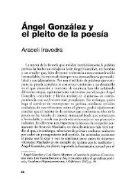 Ángel González y el pleito de la poesía  / Araceli Iravedra Valea  | Biblioteca Virtual Miguel de Cervantes