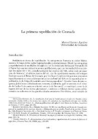 La primera repoblación de Granada / Manuel Barrios Aguilera | Biblioteca Virtual Miguel de Cervantes