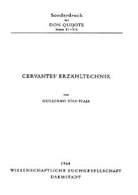 Cervantes' Erzähltechnik / von Guillermo Díaz-Plaja | Biblioteca Virtual Miguel de Cervantes