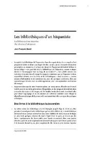 Les bibliothèques d'un hispaniste  / Jean-François Botrel | Biblioteca Virtual Miguel de Cervantes