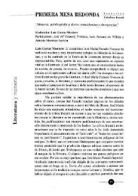 Memoria, autobiografía y diario: coincidencias y divergencias : mesa redonda / moderador: Luis García Montero ; participantes: José María Pozuelo Yvancos, Luis Antonio de Villena y Antonio Martínez Sarrión | Biblioteca Virtual Miguel de Cervantes