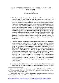 "Principios de política" y otros escritos de Constant  / Joaquín Varela Suanzes | Biblioteca Virtual Miguel de Cervantes