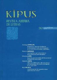 Kipus: Revista Andina de Letras y Estudios Culturales. Núm. 20, 2006 | Biblioteca Virtual Miguel de Cervantes