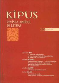 Kipus: Revista Andina de Letras y Estudios Culturales. Núm. 22, 2007 | Biblioteca Virtual Miguel de Cervantes