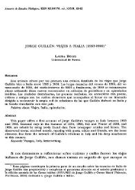 Jorge Guillén: viajes a Italia (1953-1959) / Laura Dolfi | Biblioteca Virtual Miguel de Cervantes