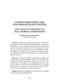 La España fernandina (1818) que conoció George Ticknor / Salvador García Castañeda | Biblioteca Virtual Miguel de Cervantes