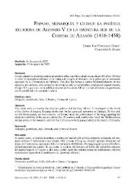 Papado, monarquía y ciudad: la política religiosa de Alfonso V en la frontera sur de la Corona de Aragón (1416-1458) / María José Cañizares Gómez | Biblioteca Virtual Miguel de Cervantes